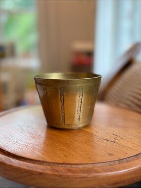 Solid Brass Tapered Decorative Planter